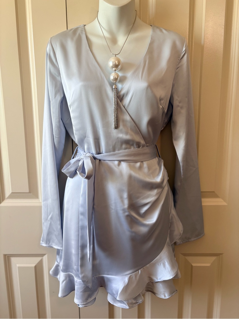 Altar'd State Pale Lavender Dress with Lace Trim, size M
